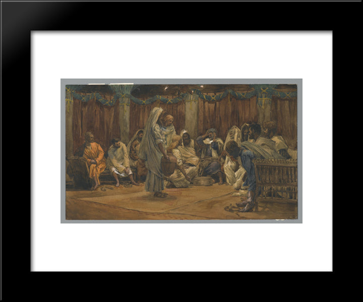 The Washing Of The Feet 20x24 Black Modern Wood Framed Art Print Poster by Tissot, James