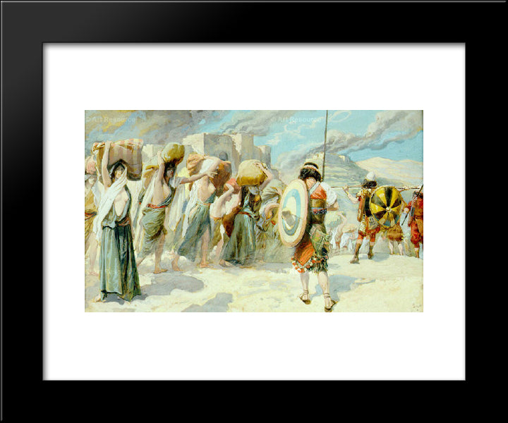 The Women Of Midian Led Captive By The Hebrews 20x24 Black Modern Wood Framed Art Print Poster by Tissot, James