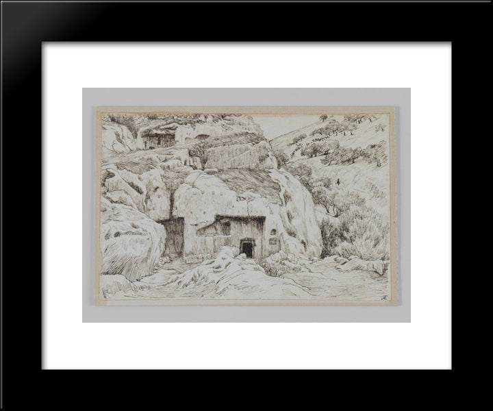 Tombs In The Valley Of Hinnom 20x24 Black Modern Wood Framed Art Print Poster by Tissot, James