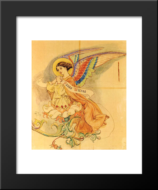 Angel Ii 20x24 Black Modern Wood Framed Art Print Poster by Matejko, Jan