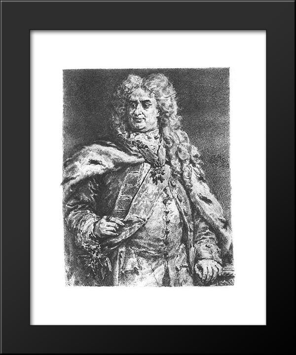 Augustus Ii The Strong 20x24 Black Modern Wood Framed Art Print Poster by Matejko, Jan