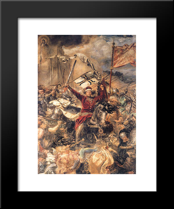 Battle Of Grunwald, Witold (Detail) 20x24 Black Modern Wood Framed Art Print Poster by Matejko, Jan