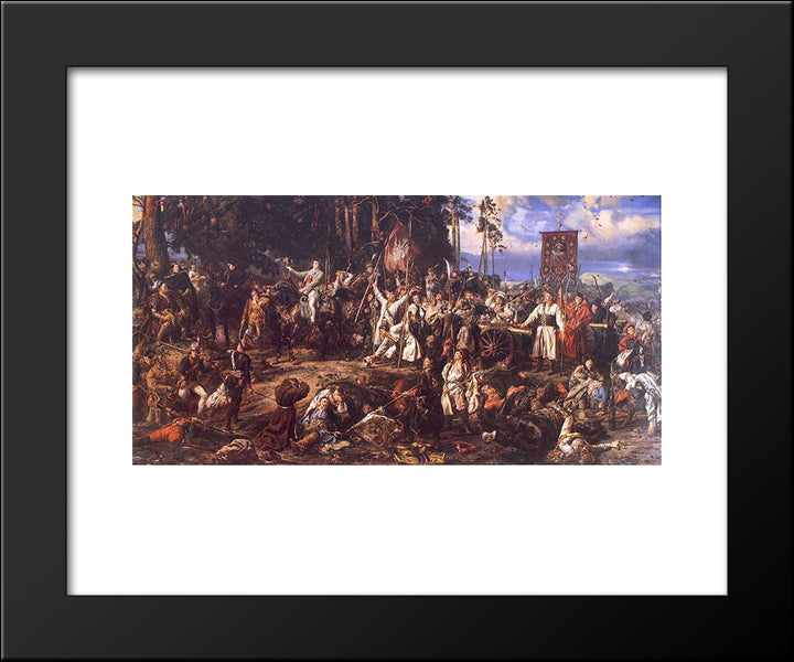 Battle Of Raclawice 20x24 Black Modern Wood Framed Art Print Poster by Matejko, Jan