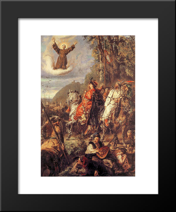 Bohdan Khmelnytsky With Tugai Bey Near Lviv 20x24 Black Modern Wood Framed Art Print Poster by Matejko, Jan
