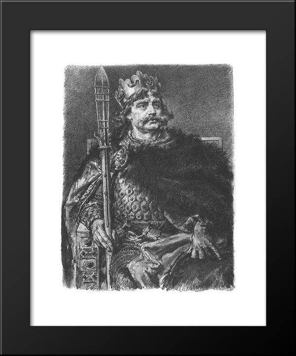 Boleslaus I 20x24 Black Modern Wood Framed Art Print Poster by Matejko, Jan