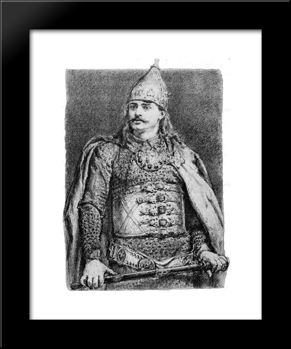 Boleslaw Iii Of Poland (Boleslaw The Wry Mouthed) 20x24 Black Modern Wood Framed Art Print Poster by Matejko, Jan