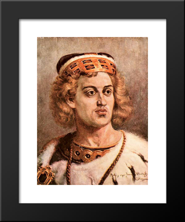 Boleslaw The Curly 20x24 Black Modern Wood Framed Art Print Poster by Matejko, Jan