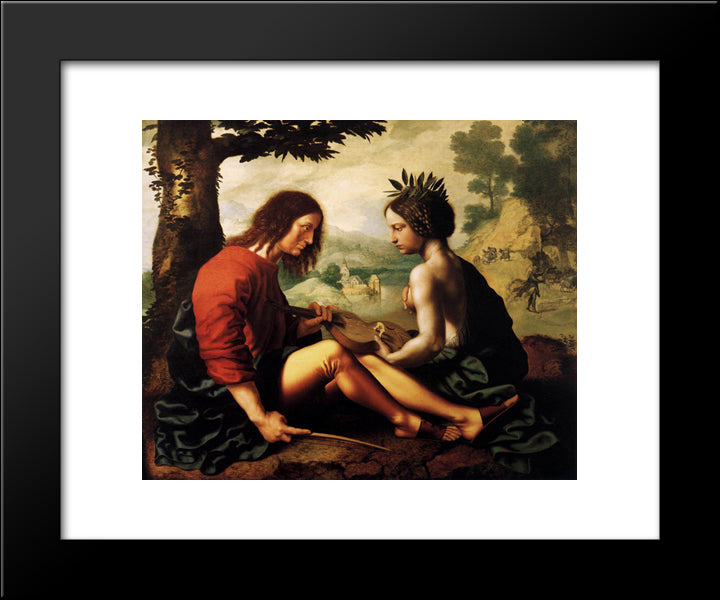 Christian Allegory 20x24 Black Modern Wood Framed Art Print Poster by Provoost, Jan