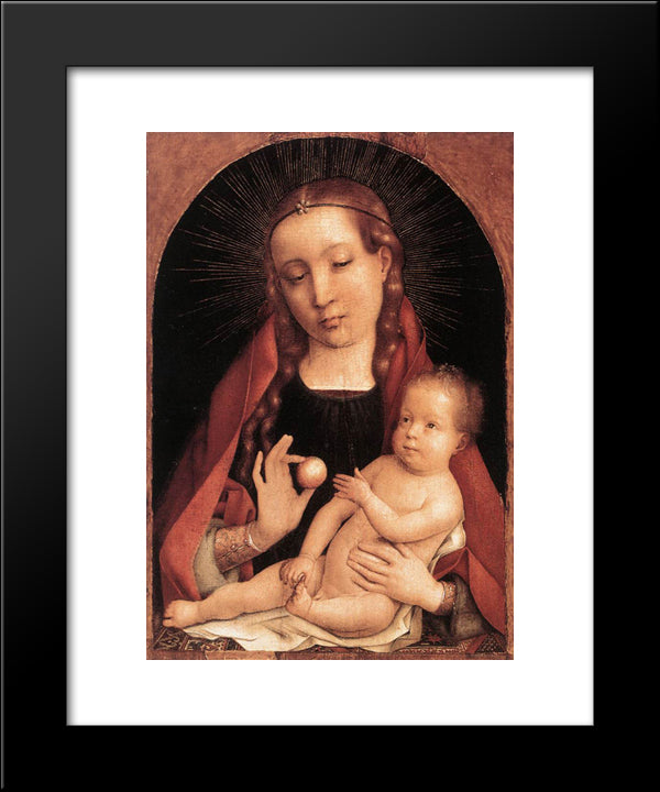 Virgin And Child 20x24 Black Modern Wood Framed Art Print Poster by Provoost, Jan