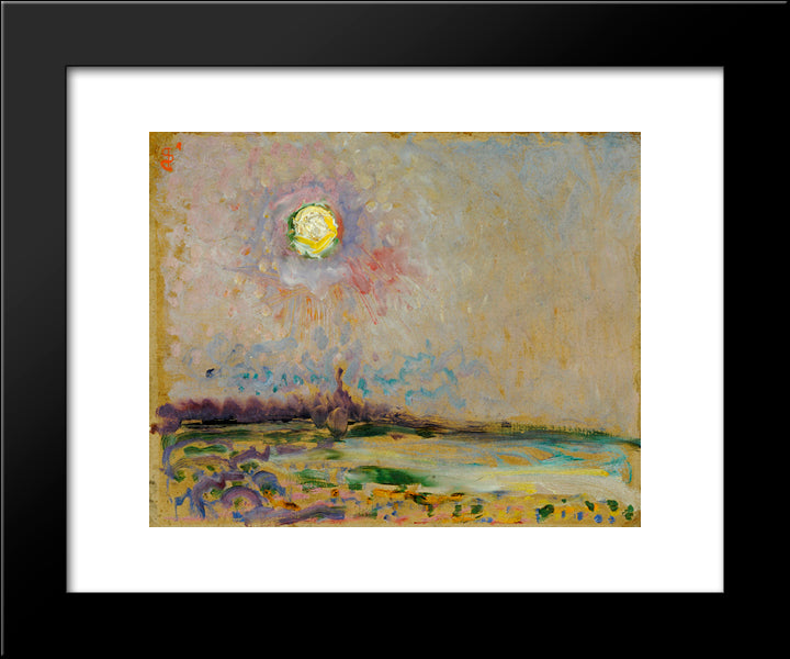 Landscape With Full Moon 20x24 Black Modern Wood Framed Art Print Poster by Sluyters, Jan