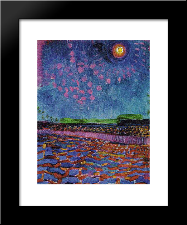 Moon Night 20x24 Black Modern Wood Framed Art Print Poster by Sluyters, Jan