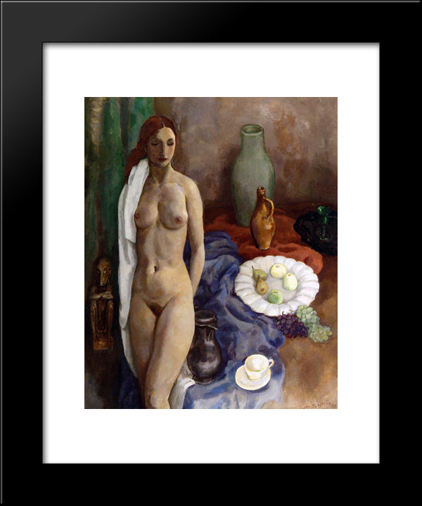 Still Life With Standing Nude 20x24 Black Modern Wood Framed Art Print Poster by Sluyters, Jan