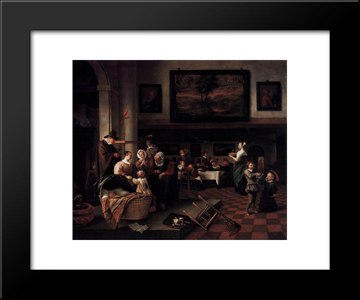 Baptism 20x24 Black Modern Wood Framed Art Print Poster by Steen, Jan