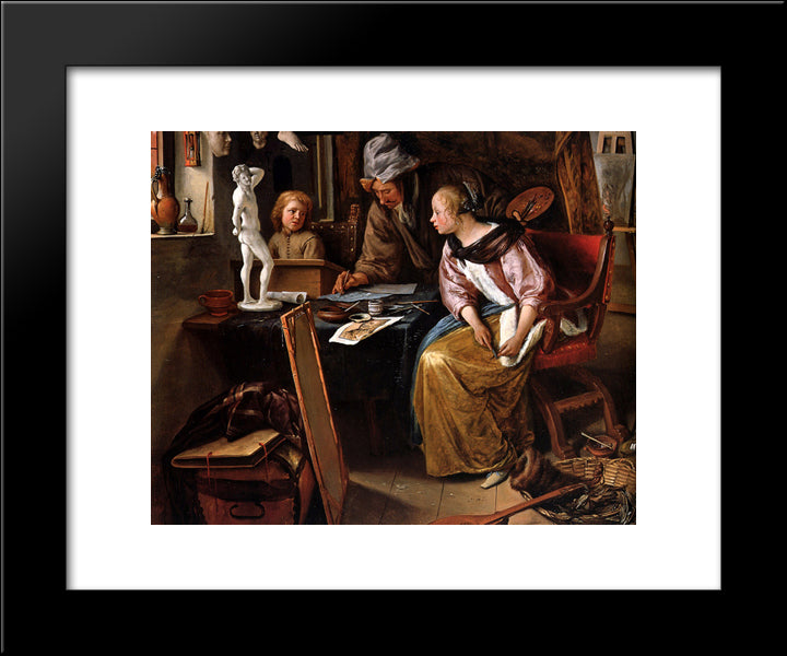 Drawing Lesson 20x24 Black Modern Wood Framed Art Print Poster by Steen, Jan