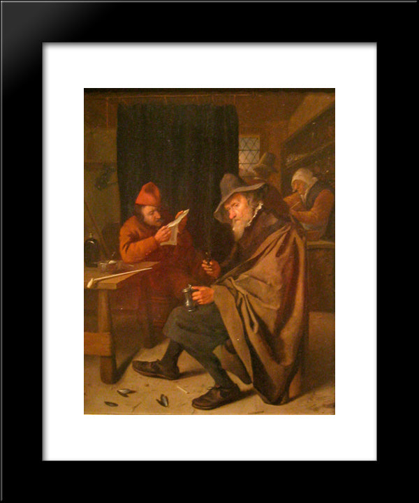 Drinker 20x24 Black Modern Wood Framed Art Print Poster by Steen, Jan