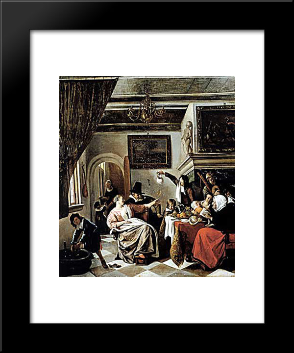 Family Holiday 20x24 Black Modern Wood Framed Art Print Poster by Steen, Jan