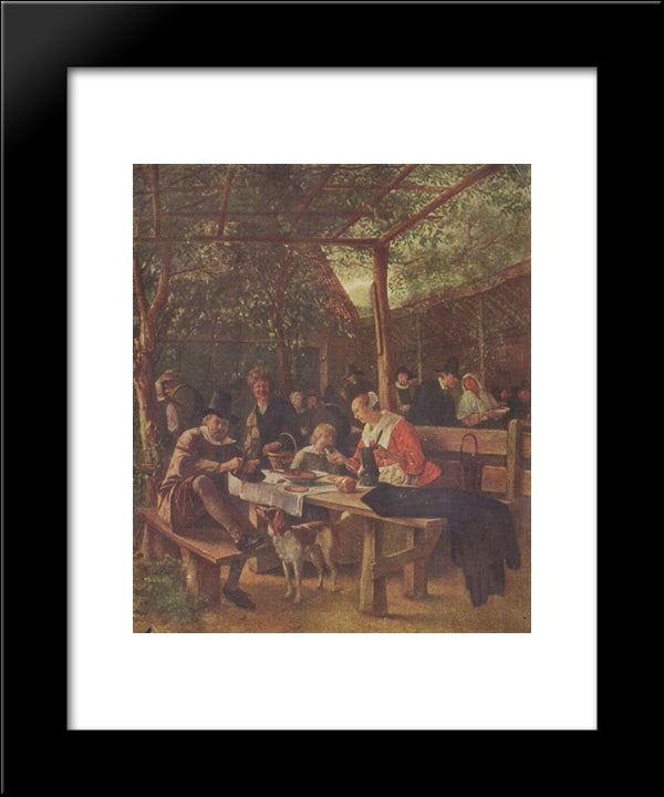 Pub Garden 20x24 Black Modern Wood Framed Art Print Poster by Steen, Jan