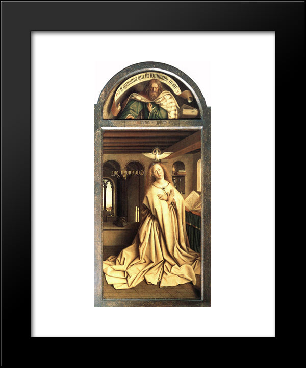 Virgin Annunciate, From The Exterior Of The Right Panel Of The Ghent Altarpiece 20x24 Black Modern Wood Framed Art Print Poster by van Eyck, Jan