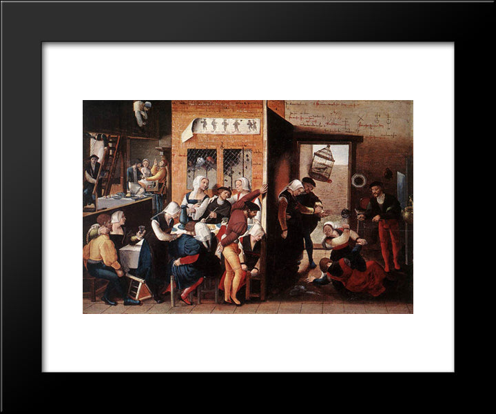 A Merry Company 20x24 Black Modern Wood Framed Art Print Poster by Hemessen, Jan van