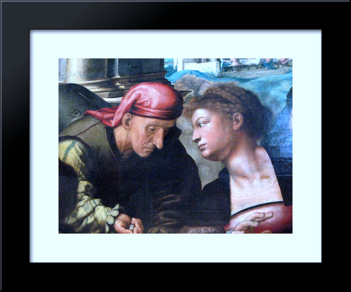Parable Of The Prodigal Son (Detail) 20x24 Black Modern Wood Framed Art Print Poster by Hemessen, Jan van