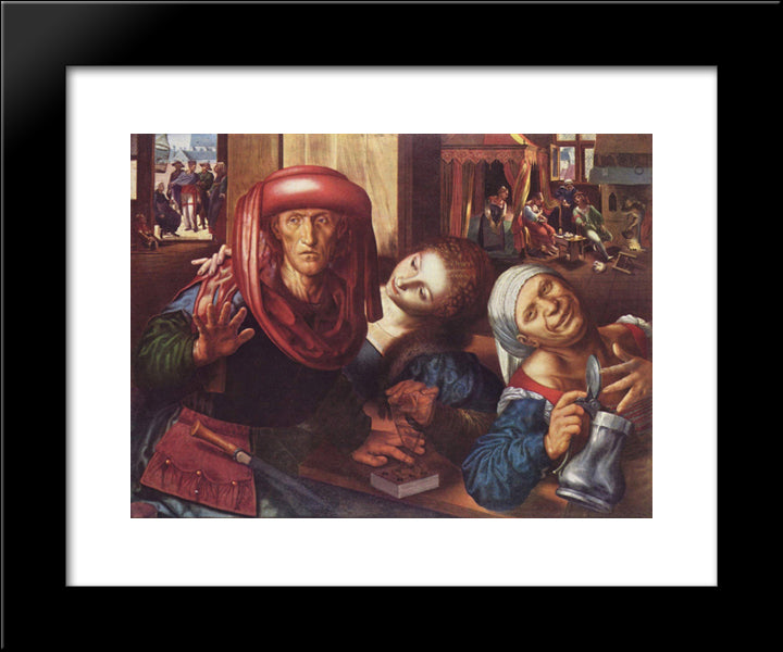 Risky Society 20x24 Black Modern Wood Framed Art Print Poster by Hemessen, Jan van