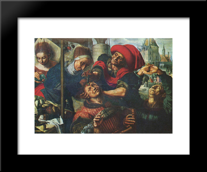 The Surgeon 20x24 Black Modern Wood Framed Art Print Poster by Hemessen, Jan van
