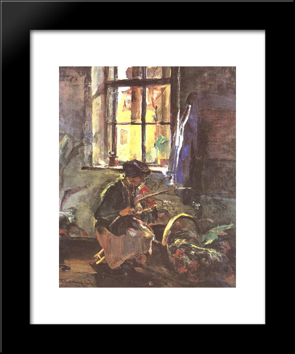 Making A Bunch Of Flowers 20x24 Black Modern Wood Framed Art Print Poster by Tornyai, Janos