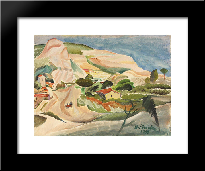 Vedere Din Balcic 20x24 Black Modern Wood Framed Art Print Poster by Steriadi, Jean Alexandru