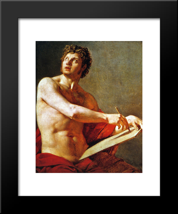 Academic Study Of A Male Torse 20x24 Black Modern Wood Framed Art Print Poster by Ingres, Jean Auguste Dominique
