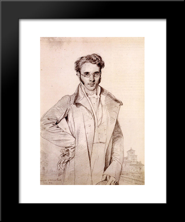 Andre Benoit Barreau, Called Taurel 20x24 Black Modern Wood Framed Art Print Poster by Ingres, Jean Auguste Dominique