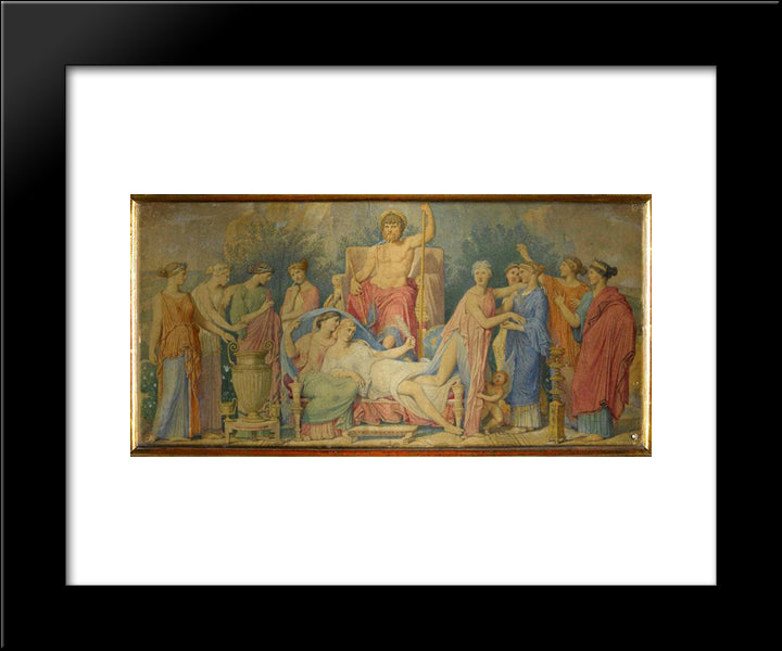 Birth Of The Muses 20x24 Black Modern Wood Framed Art Print Poster by Ingres, Jean Auguste Dominique