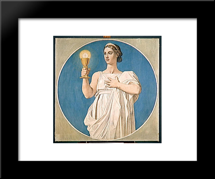 Cardboard For The Windows Of The Chapel Of St. Ferdinand Faith 20x24 Black Modern Wood Framed Art Print Poster by Ingres, Jean Auguste Dominique