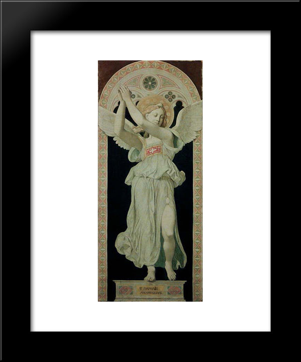 Cardboard For The Windows Of The Chapel Of St. Ferdinand St. Raphael Archangel 20x24 Black Modern Wood Framed Art Print Poster by Ingres, Jean Auguste Dominique