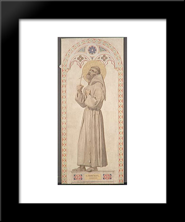 Cardboard Window Of The Chapel Of St. Ferdinand. St. Francis Of Assisi 20x24 Black Modern Wood Framed Art Print Poster by Ingres, Jean Auguste Dominique