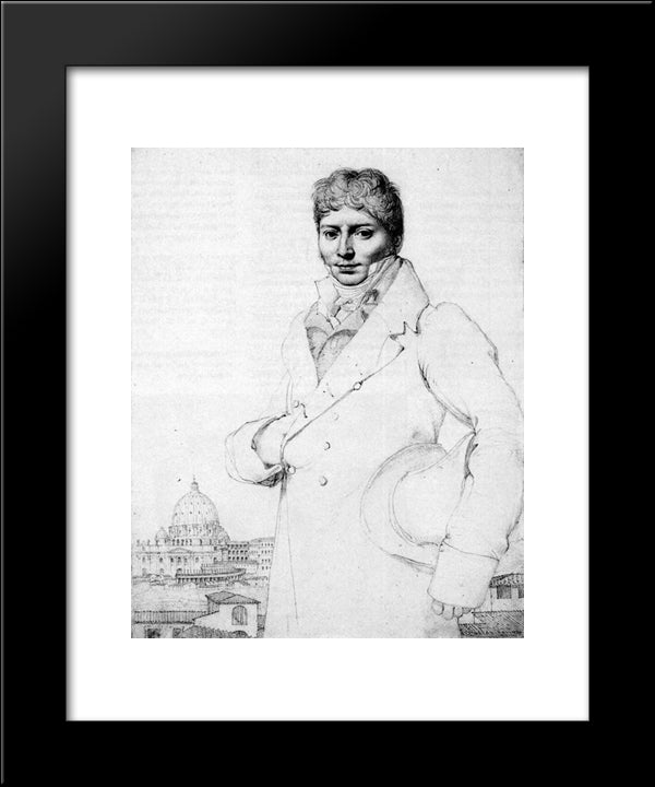 Dr. Jean Louis Robin 20x24 Black Modern Wood Framed Art Print Poster by Ingres, Jean Auguste Dominique