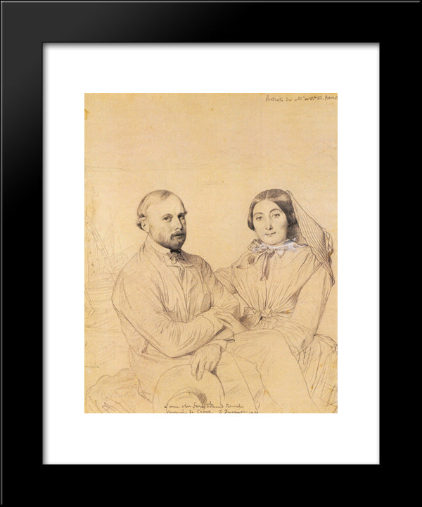 Edmond Ramel And His Wife, Born Irma Donbernard 20x24 Black Modern Wood Framed Art Print Poster by Ingres, Jean Auguste Dominique