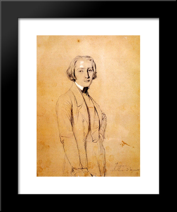 Franz Liszt 20x24 Black Modern Wood Framed Art Print Poster by Ingres, Jean Auguste Dominique