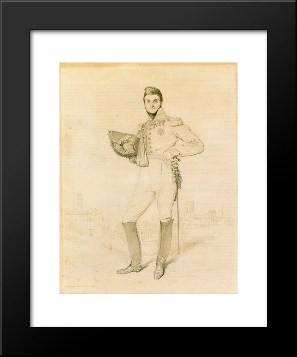 General Louis-Etienne Dulong De Rosnay 20x24 Black Modern Wood Framed Art Print Poster by Ingres, Jean Auguste Dominique