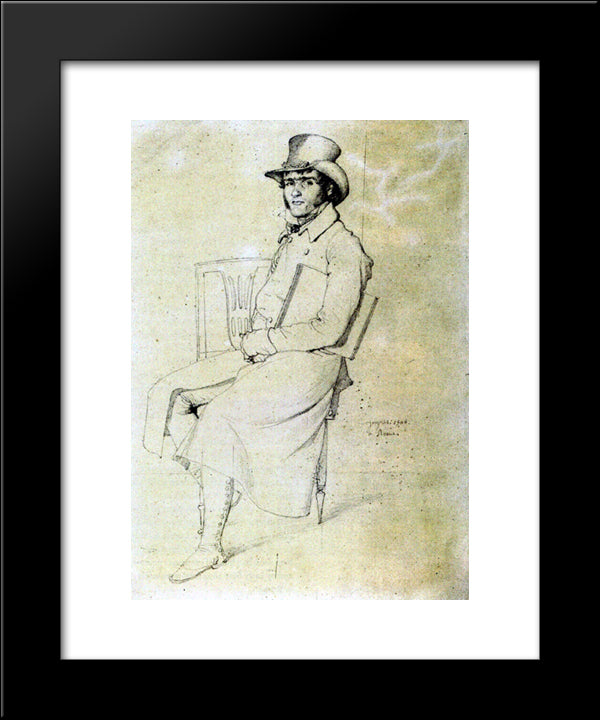 Jean Francois Julien Menager 20x24 Black Modern Wood Framed Art Print Poster by Ingres, Jean Auguste Dominique