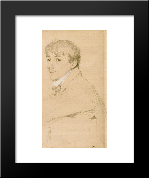 Jean-Louis Provost, Seated And Resting His Left Arm On The Back Of A Chair 20x24 Black Modern Wood Framed Art Print Poster by Ingres, Jean Auguste Dominique