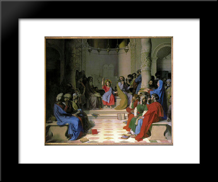 Jesus Among The Doctors 20x24 Black Modern Wood Framed Art Print Poster by Ingres, Jean Auguste Dominique