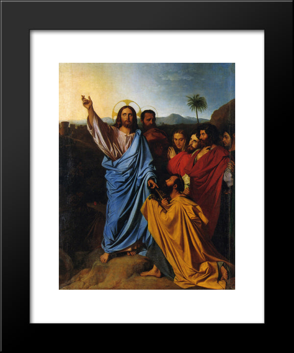 Jesus Returning The Keys To St. Peter 20x24 Black Modern Wood Framed Art Print Poster by Ingres, Jean Auguste Dominique