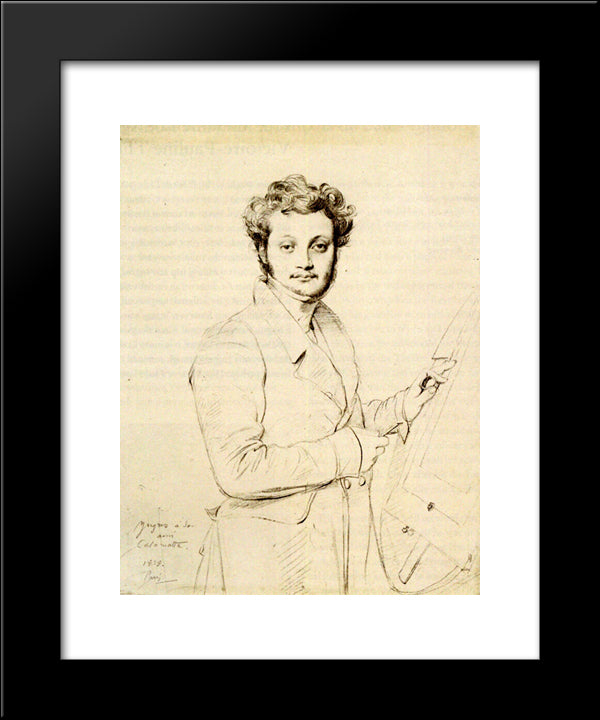 Luigi Calamatta 20x24 Black Modern Wood Framed Art Print Poster by Ingres, Jean Auguste Dominique
