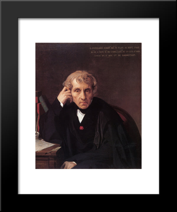 Luigi Cherubini 20x24 Black Modern Wood Framed Art Print Poster by Ingres, Jean Auguste Dominique