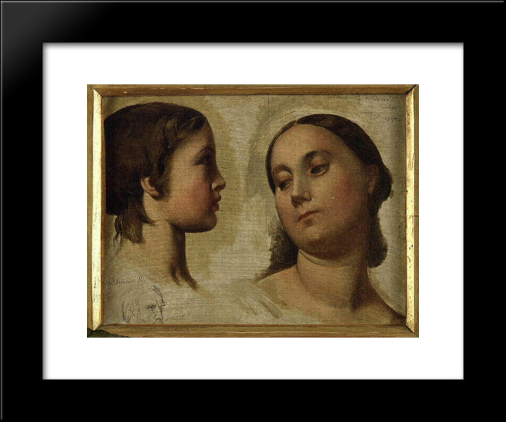 Madame And Her Son Laureal 20x24 Black Modern Wood Framed Art Print Poster by Ingres, Jean Auguste Dominique