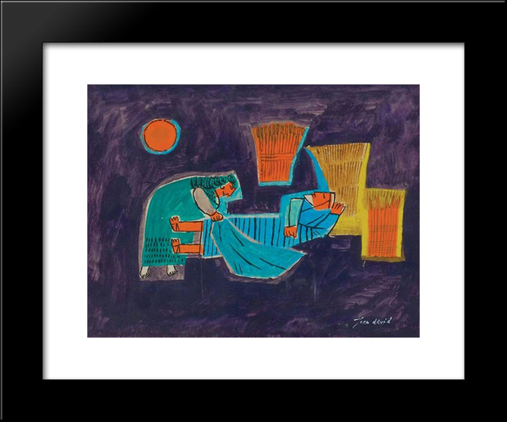 Biblical Scene 20x24 Black Modern Wood Framed Art Print Poster by Jean David