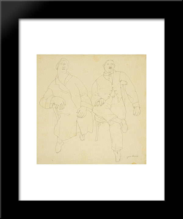 Couple 20x24 Black Modern Wood Framed Art Print Poster by Jean David