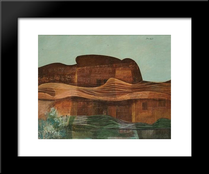 Desert Landscape 20x24 Black Modern Wood Framed Art Print Poster by Jean David