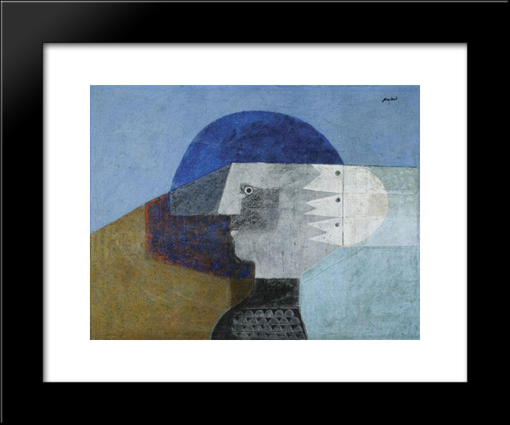 Figure 20x24 Black Modern Wood Framed Art Print Poster by Jean David