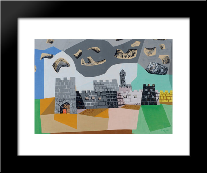 Jerusalem 20x24 Black Modern Wood Framed Art Print Poster by Jean David
